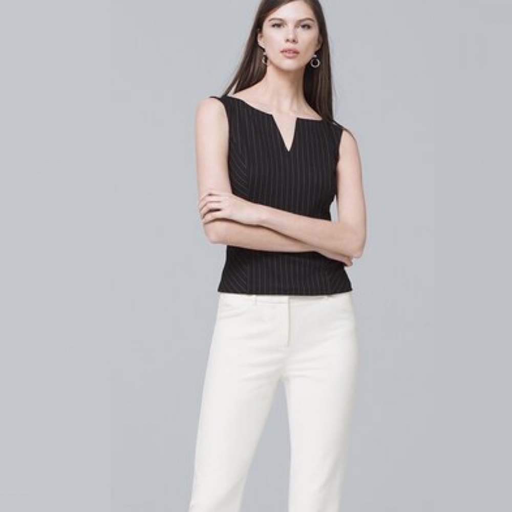White House Black Market NWT Striped Bodice Sleeveless Top - Picture 2 of 9